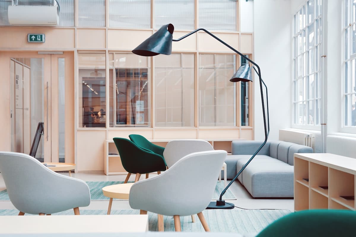Creative workspace with design materials